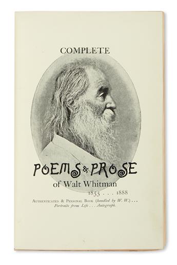 WHITMAN, WALT. Complete Poems & Prose ... 1855 ... 1888.